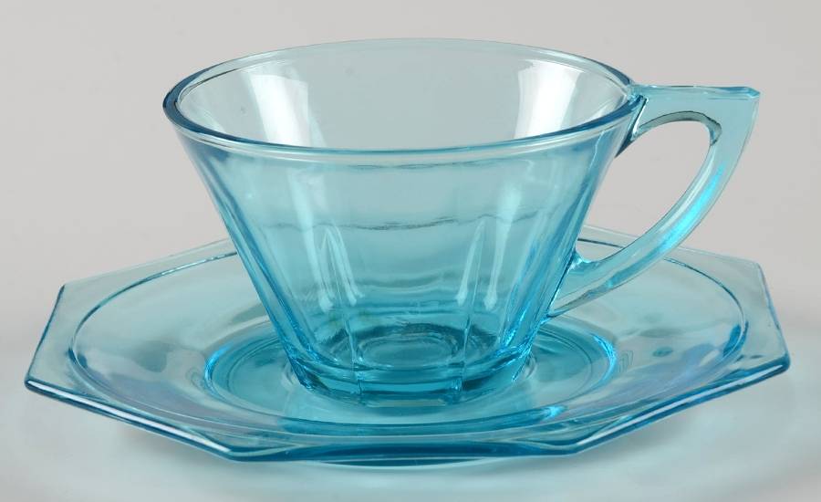 Capri Octagonal Cup & Saucer Set by Hazel-Atlas-1