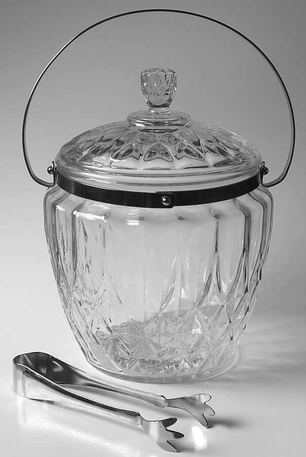 Crown Point Ice Bucket & Lid with Handle and Tongs by Anchor Hocking-1
