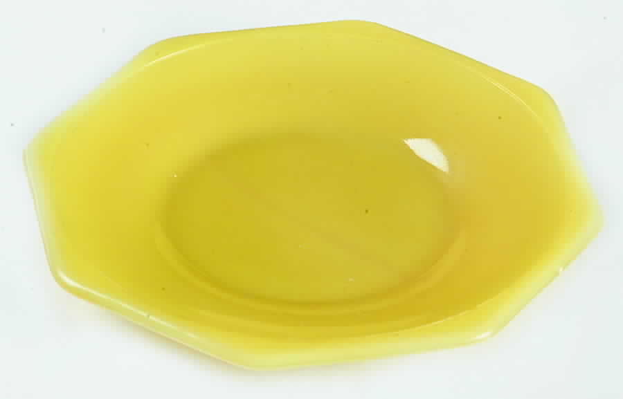 Octagonal Yellow Saucer for Child's Cup by Akro Agate-1