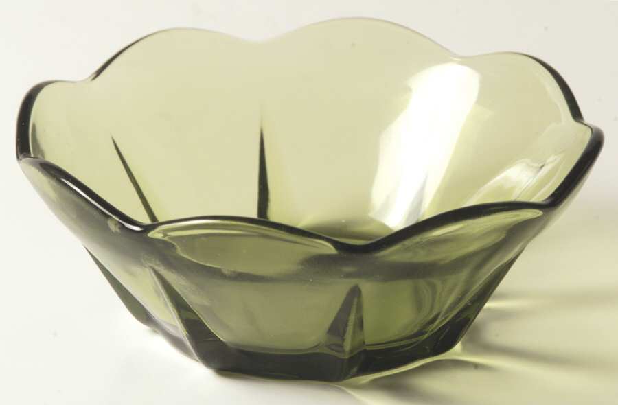 Swedish Modern Avocado Green Small Dessert Bowl by Anchor Hocking-1