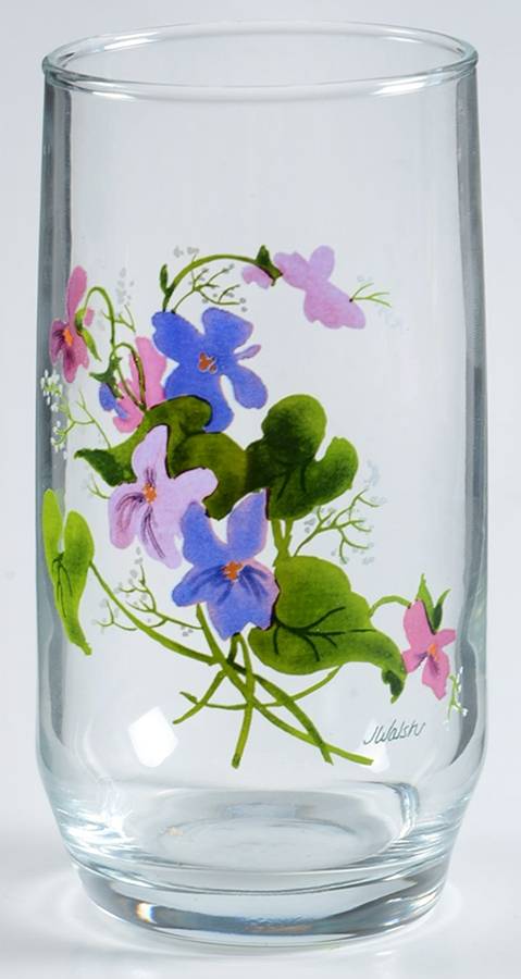 Wild Violets 8 Oz Flat Tumbler by Avon-1