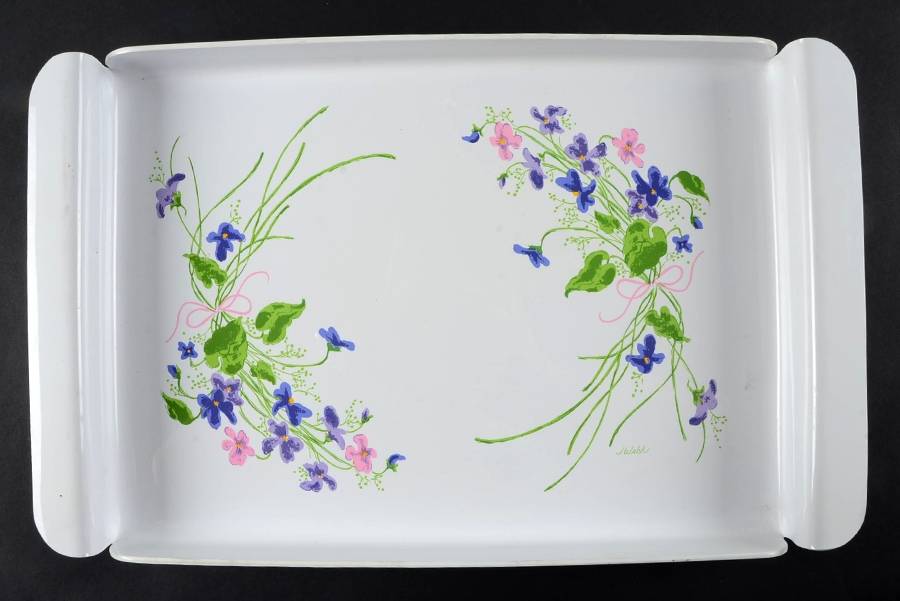 Wild Violets 17" Plastic Rectangular Tray by Avon-1