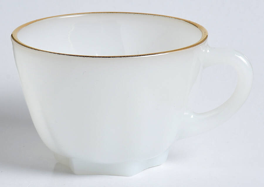 Classic Milk Glass (Gold Trim) Punch/Snack Cup by Anchor Hocking-1