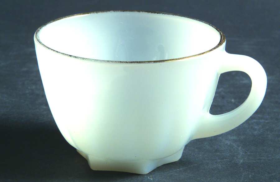 Classic Milk Glass (Gold Trim) Punch/Snack Cup by Anchor Hocking-1