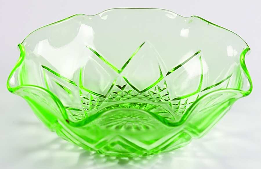 Diamond Arches Green Small Fruit Dessert Bowl by Hazel-Atlas-1