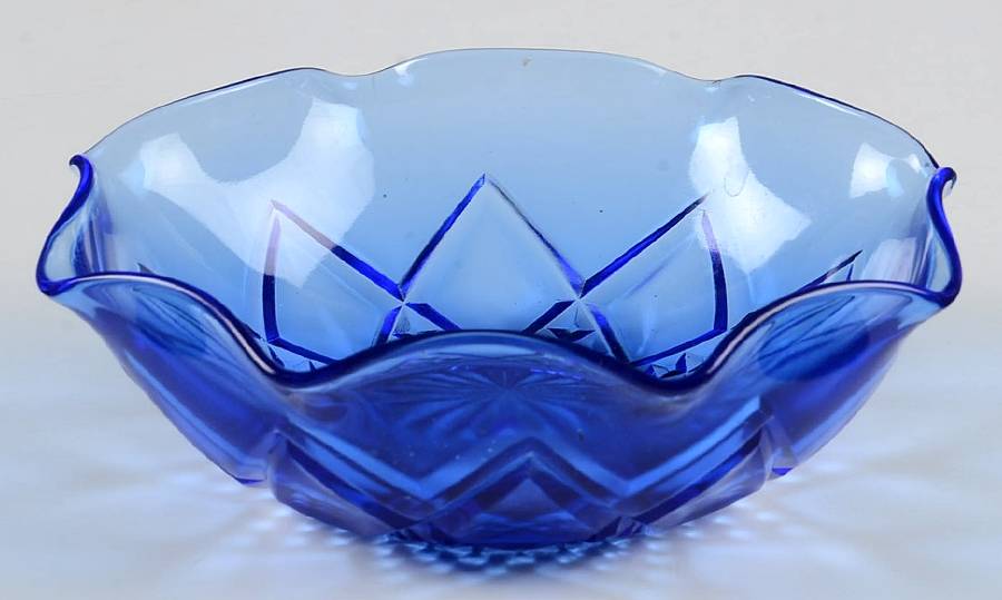Diamond Arches Cobalt Small Fruit Dessert Bowl by Hazel-Atlas-1