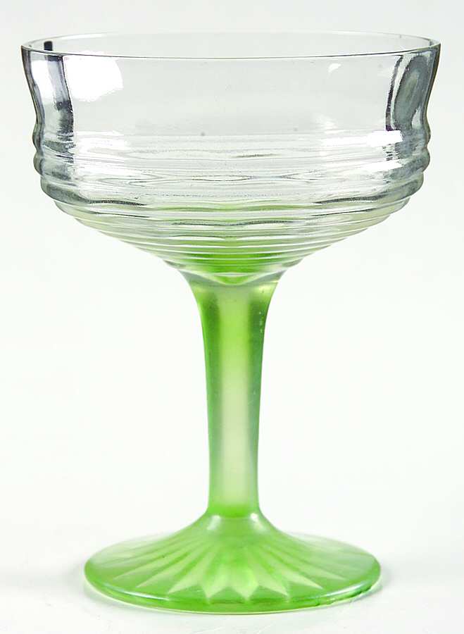 Circle Green Clear Champagne/Tall Sherbet by Anchor Hocking-1