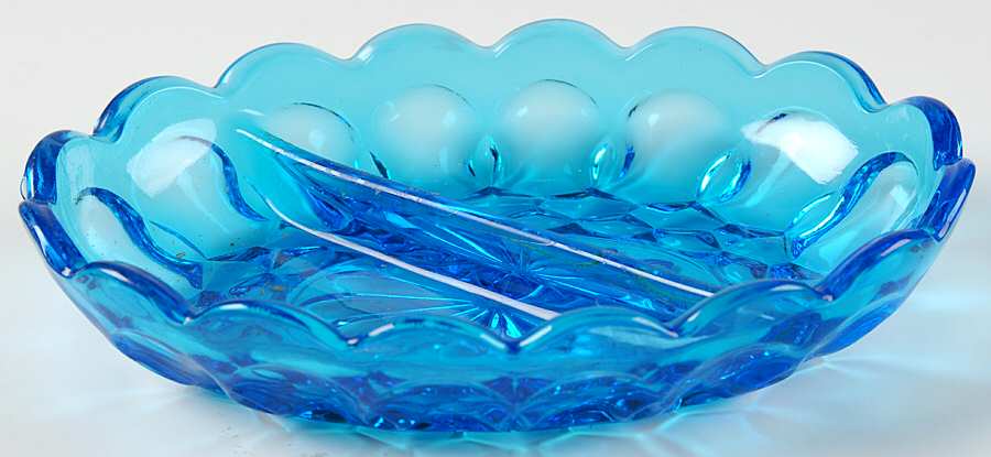 Fairfield Laser Blue 7" Oval 2 Part Relish by Anchor Hocking-1