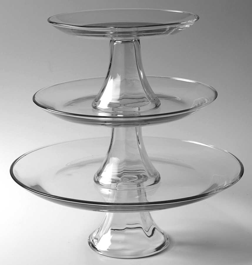 Presence Clear Tiered Platter Set (3 Cake Stands) by Anchor Hocking-1