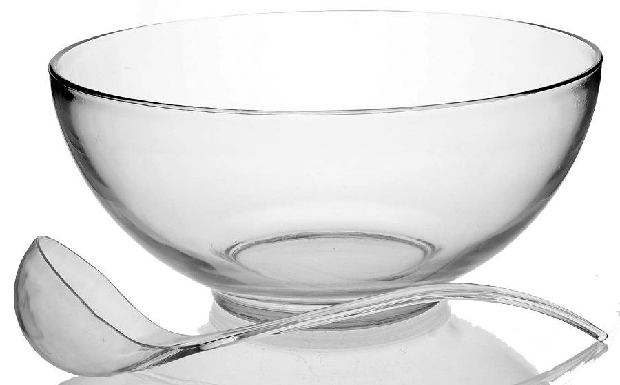 Presence Clear Punch Bowl W/Plastic Ladle by Anchor Hocking-1