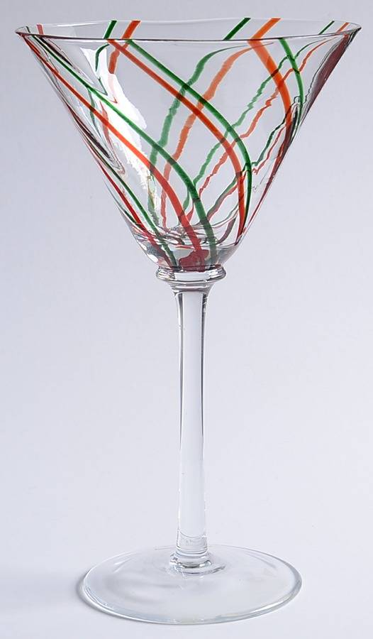 Peppermint (Green and Red) Martini Glass by Artland-1