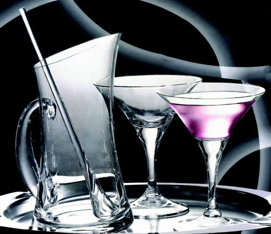 Upstairs Martini (5 Pc) Martini Set (Pitcher,2 Martinis,Metal Tray) by Artland-1