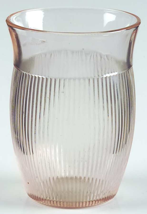 Fine Rib Pink 9 Oz Flat Tumbler by Hazel-Atlas-1