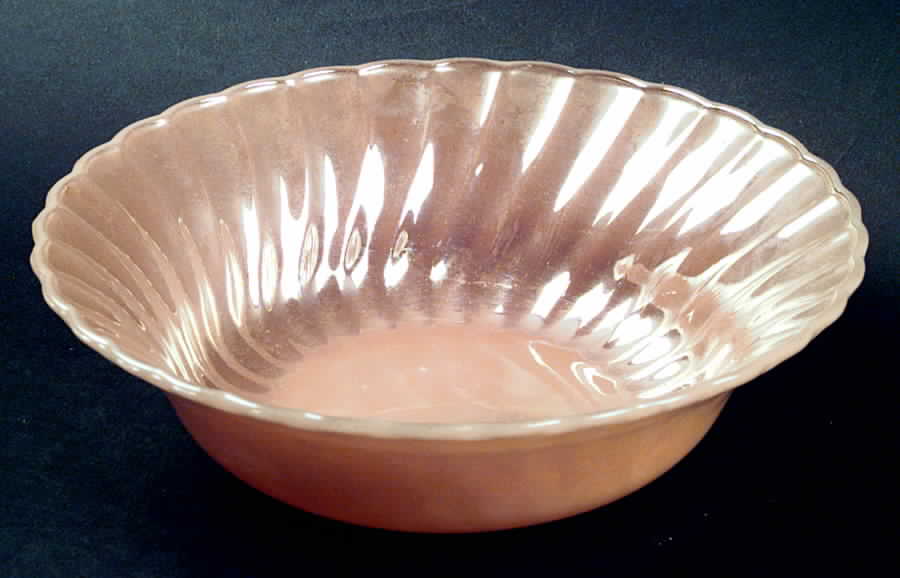 Peach Lustre Shell 8" Round Vegetable Bowl by Anchor Hocking-1