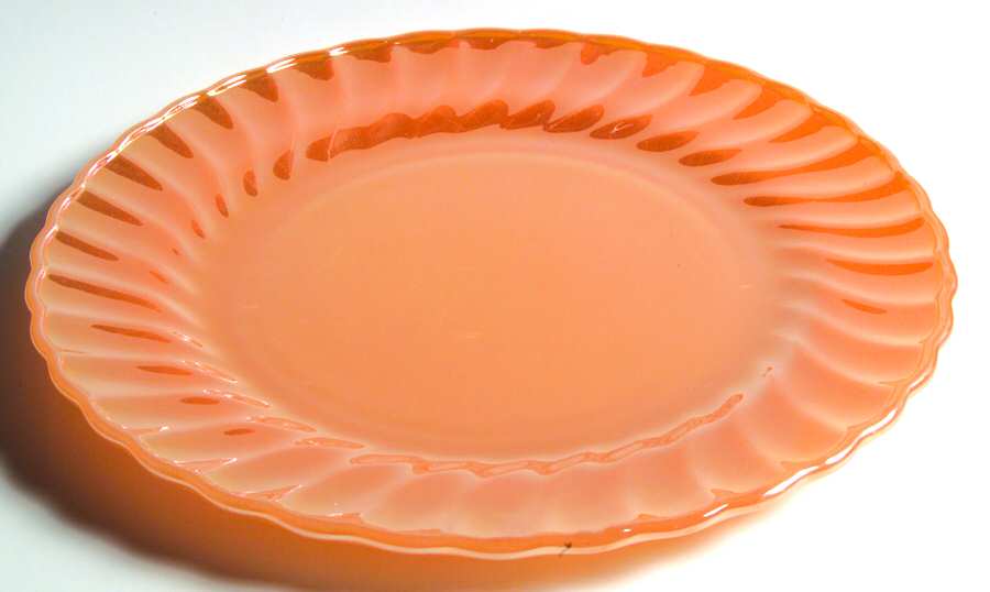 Peach Lustre Shell Dinner Plate by Anchor Hocking-1