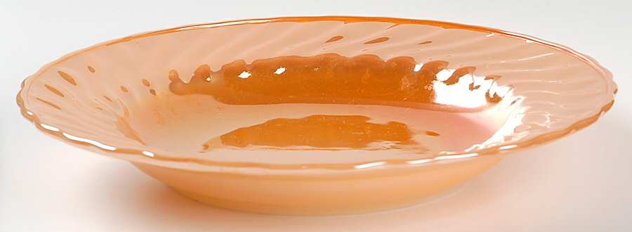 Peach Lustre Shell Rim Soup Bowl by Anchor Hocking-1