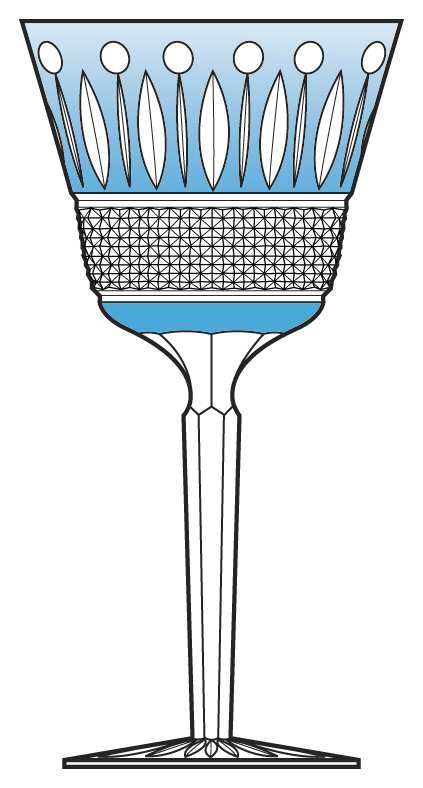 Amorica Light Blue Water Goblet by Ajka-1