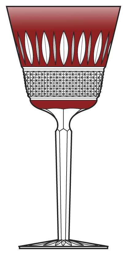 Saxonia Ruby Water Goblet by Ajka-1
