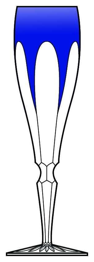 Edina Cobalt Blue Fluted Champagne by Ajka-1