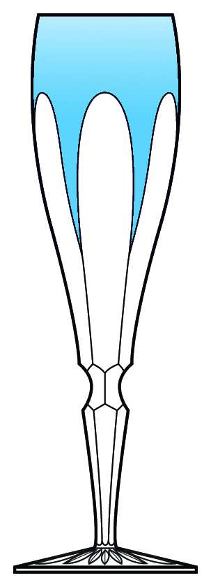 Edina Light Blue Fluted Champagne by Ajka-1