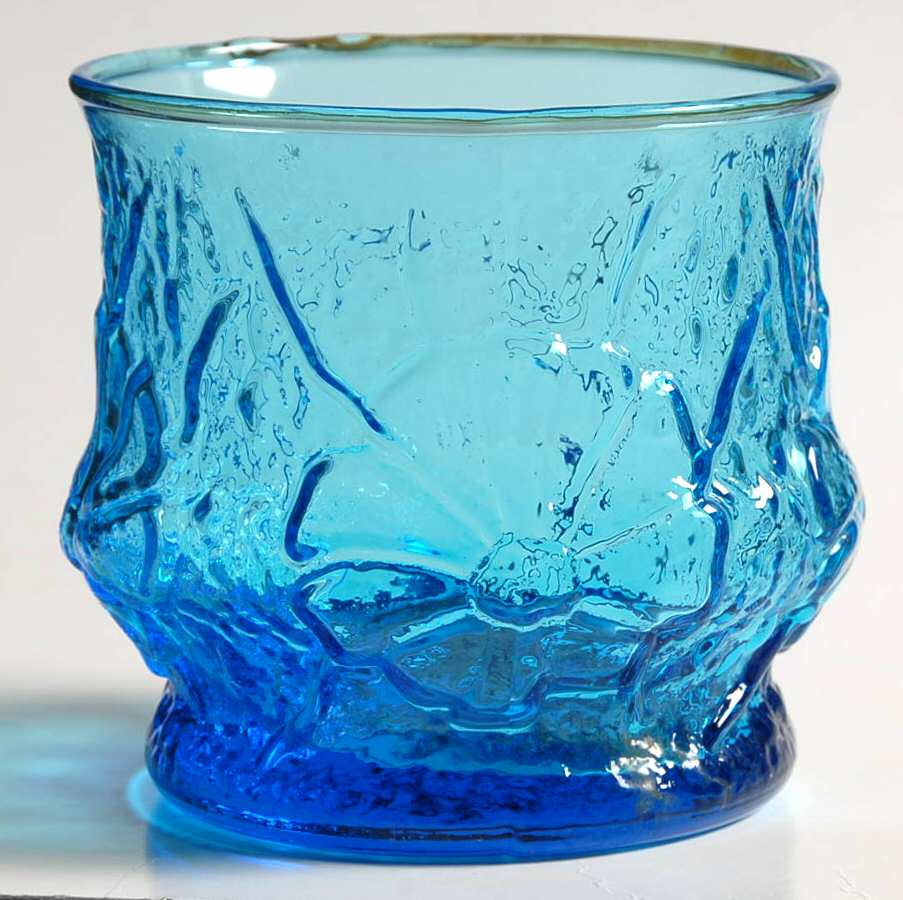 Rainflower Laser Blue Old Fashioned by Anchor Hocking-1