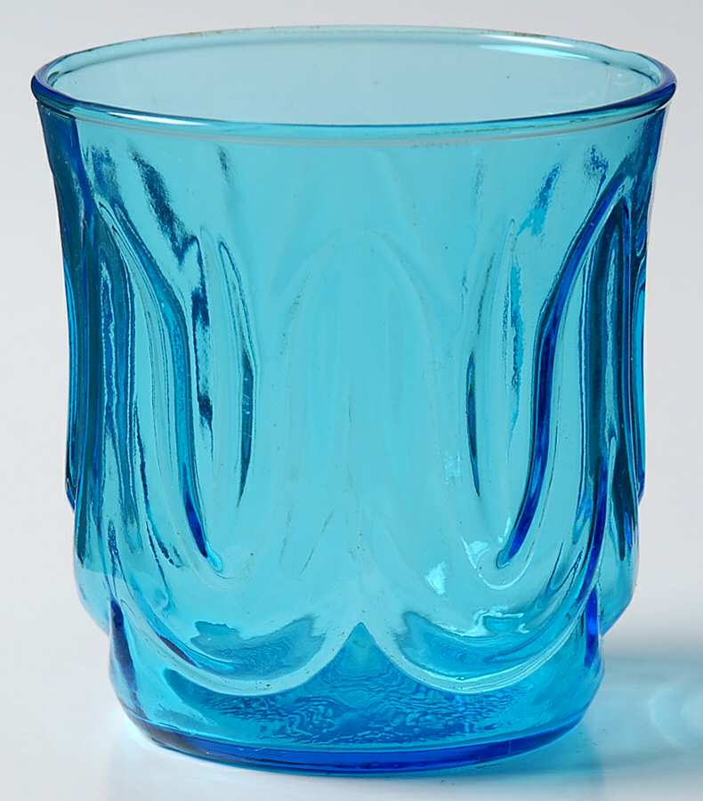 Colonial Tulip Laser Blue Old Fashioned by Anchor Hocking-1