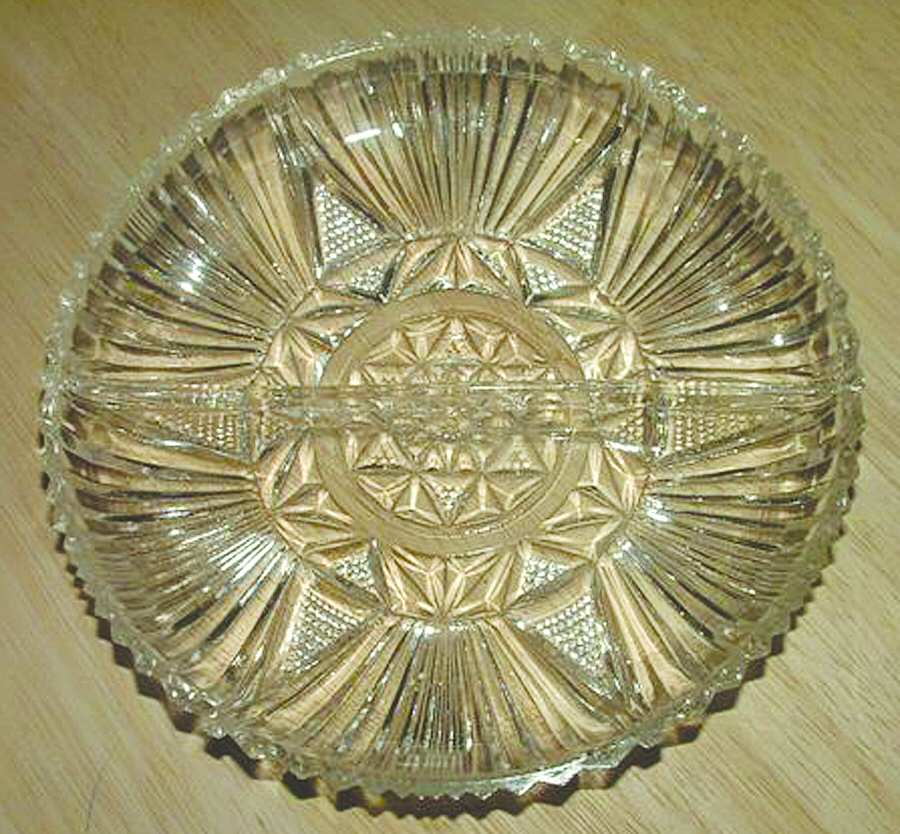 573 Clear 8" Round 2 Part Relish by Hazel-Atlas-1