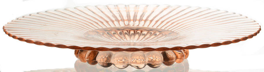 AHC37 Pink Footed Cake Plate by Anchor Hocking-1