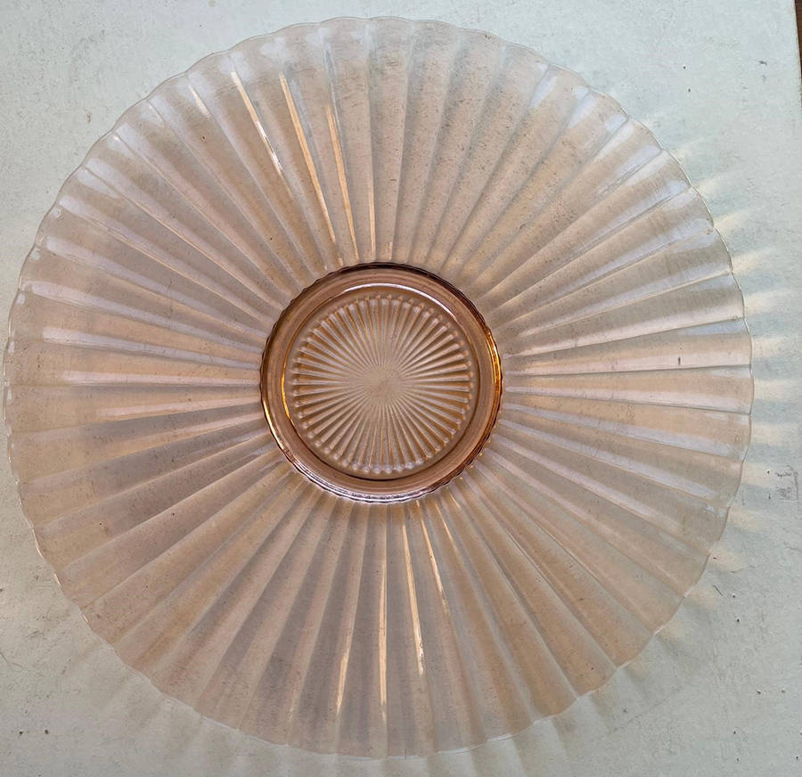 AHC37 Pink 13" Sandwich Plate by Anchor Hocking-1