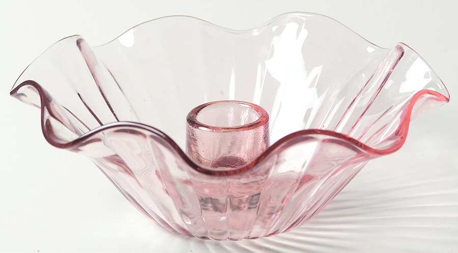 AHC37 Pink Single Light Candlestick by Anchor Hocking-1