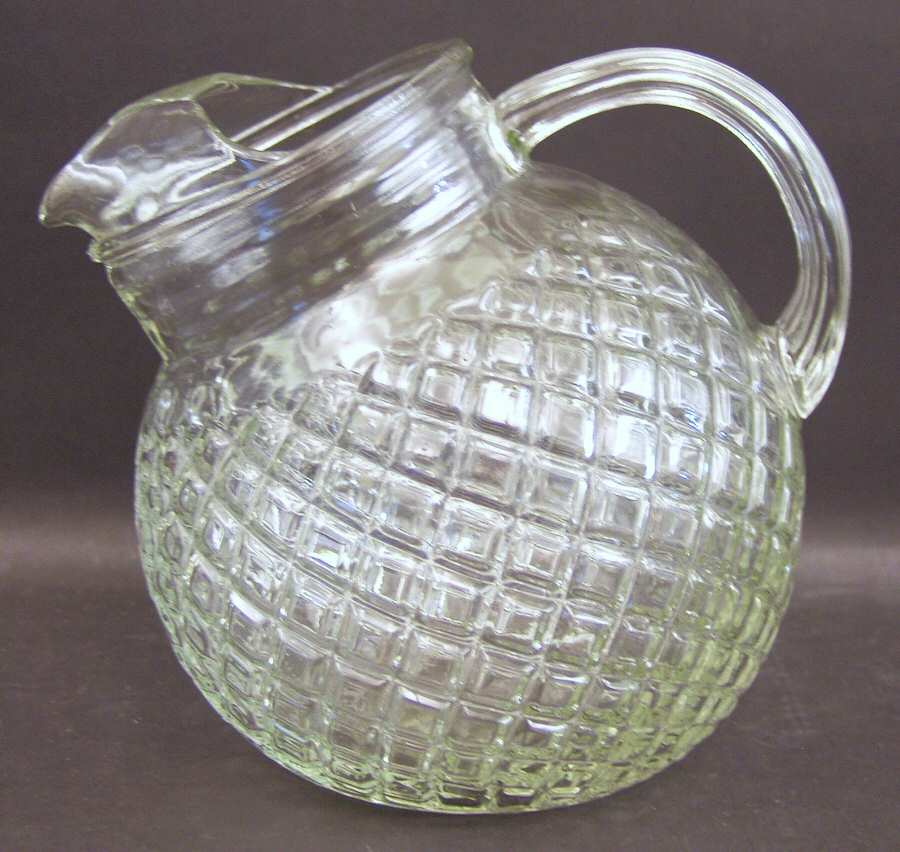 Diamond with Thumbprint Clear 80 Oz Pitcher by Hazel-Atlas-1