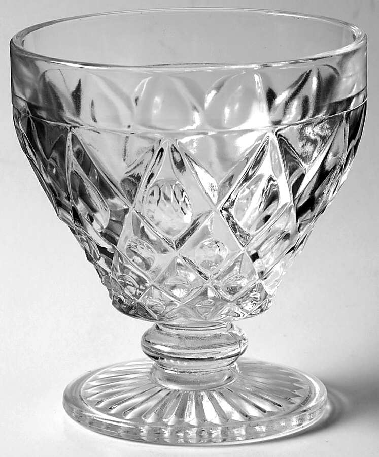 Diamond with Thumbprint Clear Champagne/Tall Sherbet by Hazel-Atlas-1