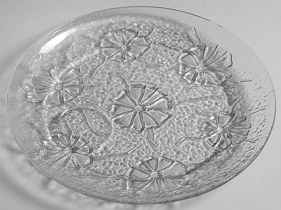 Rainflower Clear Snack Plate No Cup by Anchor Hocking-1