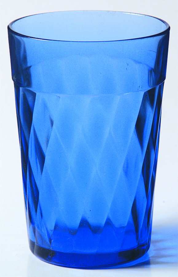 Diamond Optic Cobalt Blue 9 Oz Flat Tumbler by Hazel-Atlas-1