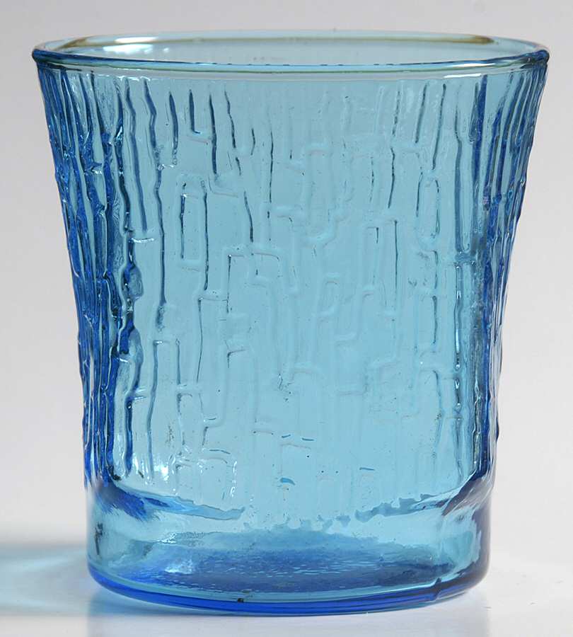 Pagoda Laser Blue On the Rocks Glass by Anchor Hocking-1