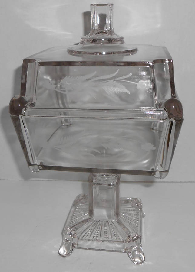 Adams Post 12" Tall Compote & Lid by Adams & Co-1