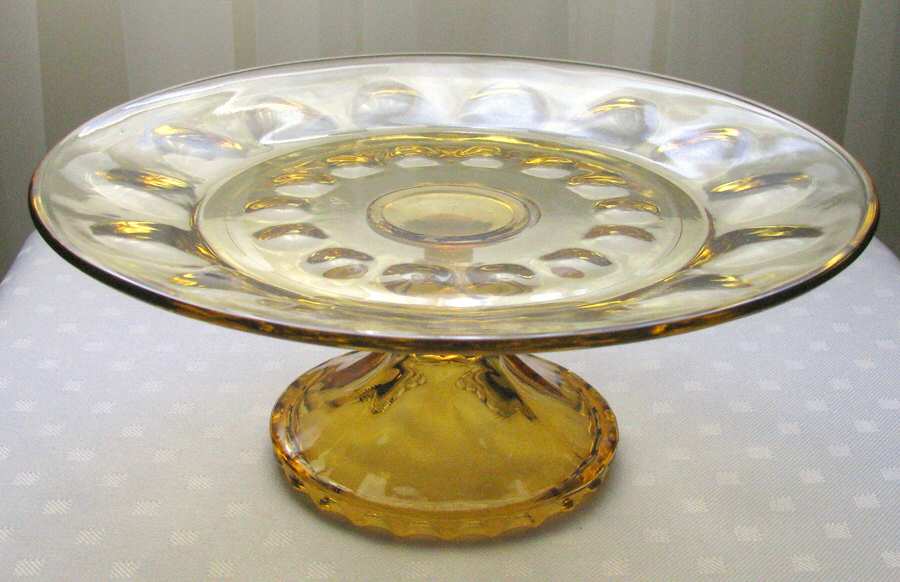 Reflection-Amber Cake Stand by Hazel-Atlas-1