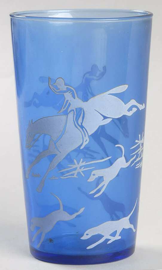 Hunt Scene 9 Oz Flat Tumbler by Hazel-Atlas-1