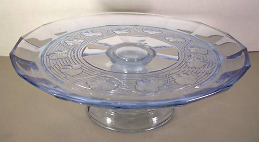 Avalon Blue Round Cake Stand by Anchor Hocking-1