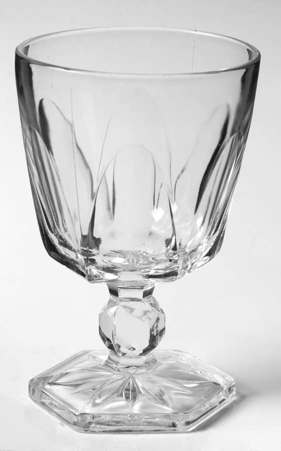 Colonial Clear (Multi Sided) Water Goblet by Hazel-Atlas-1