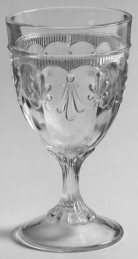 Fleur de Lis and Tassel Clear Water Goblet by Adams & Co-1