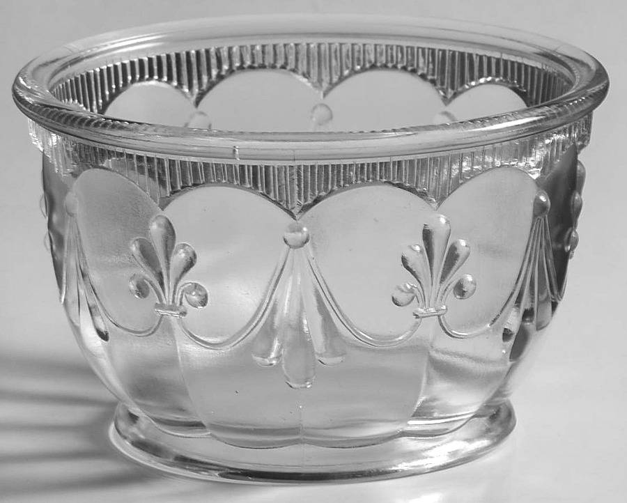Fleur de Lis and Tassel Clear Small Fruit Dessert Bowl by Adams & Co-1