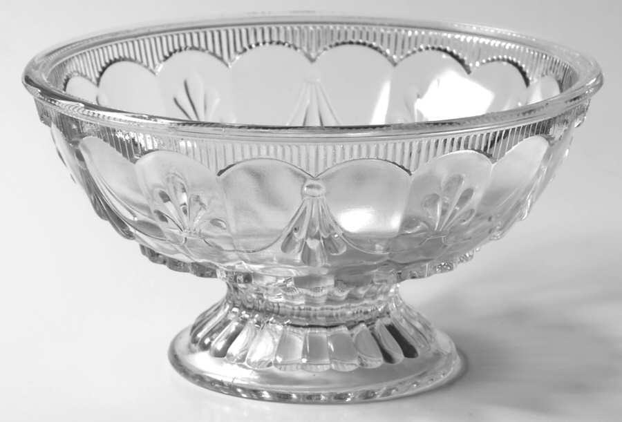 Fleur de Lis and Tassel Clear Round Butter Dish No Lid by Adams & Co-1