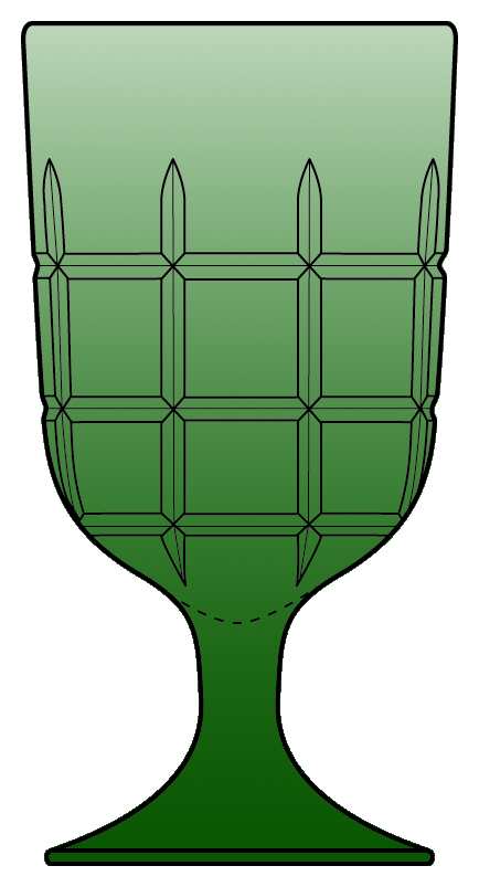 Tartan Dark Green (Olive) Water Goblet by Anchor Hocking-1