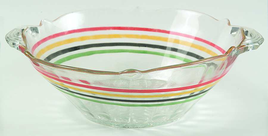 Panelled Ring Ding 8" Handled Bowl by Anchor Hocking-1
