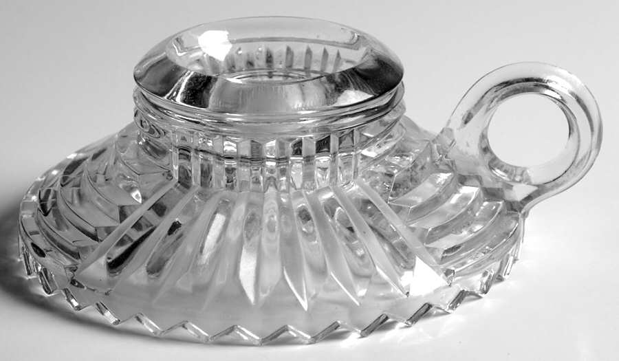AHC34 Clear Handled Candleholder by Anchor Hocking-1