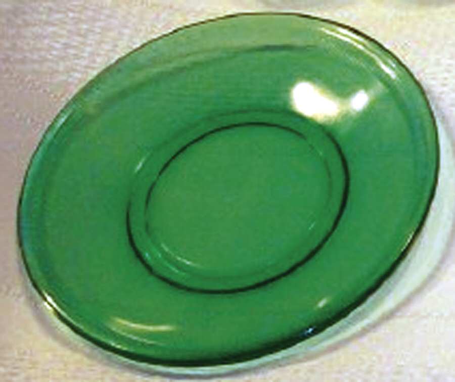 Stippled Band Green Toy Plate by Akro Agate-1