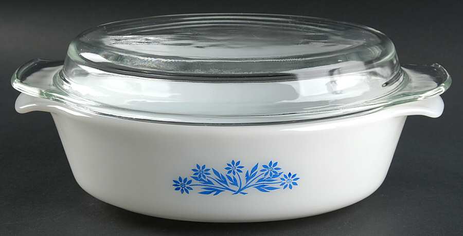 Cornflower 1.5 Quart Oval Covered Casserole by Anchor Hocking-1