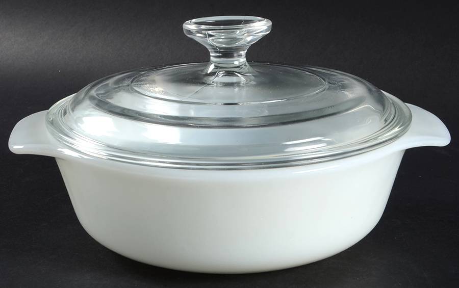 Cornflower 1 Quart Round Covered Casserole by Anchor Hocking-1