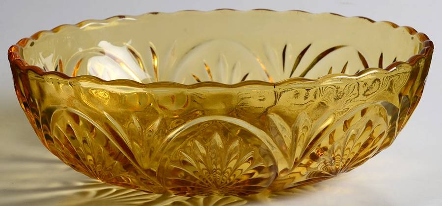 Medallion Honey Gold 8" Salad/Fruit/Dessert/Chip Serving Bowl by Anchor Hocking-1